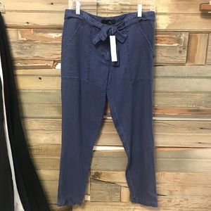 Blue Sanctuary Tie Waste Linen Crop Pant